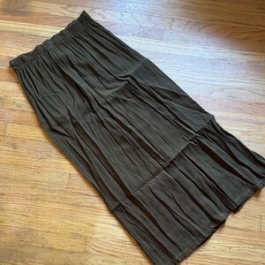 bryn Walker Olive Brown Maxi Skirt